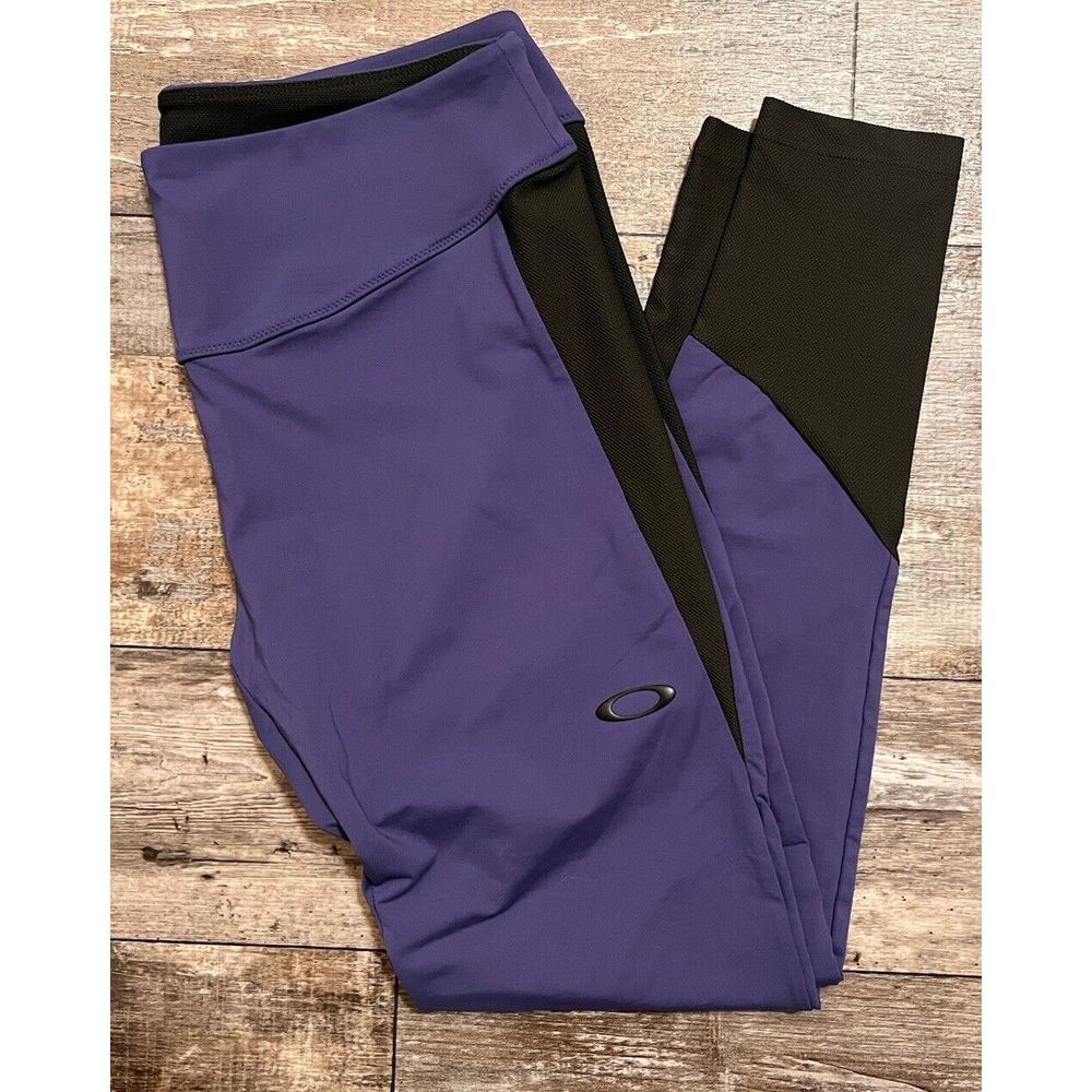WOMENS OAKLEY PERFORMANCE FIT LEGGINGS SIZE M BLUE/BLACK
